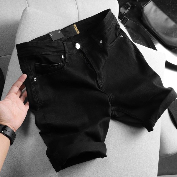 QUẦN SHORT JEAN NAM PHỐI RÁCH PHONG CÁCH MÀU ĐEN MẠNH MẼ ZOBASHOP