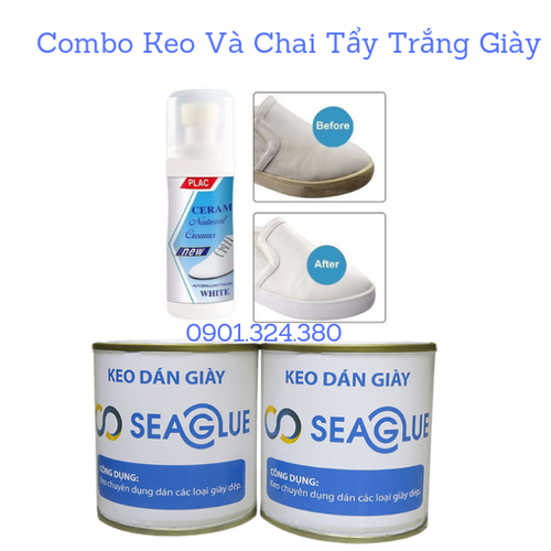 Combo keo dán seaglue và chai làm sạch giày