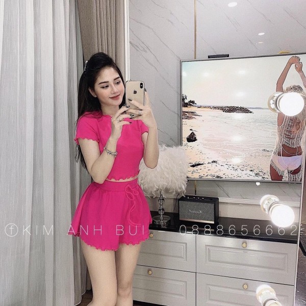 Sét bộ thun short croptop vải borip siêu mát siêu xinh TTSLA0126