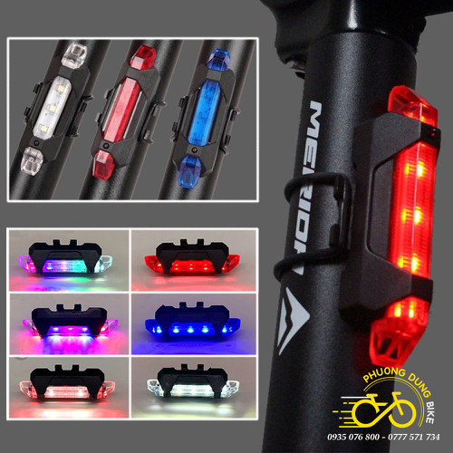 [Hot giá rẻ] đèn sau xe đạp - đèn hậu xe đạp 5 led - đủ màu lựa chọn