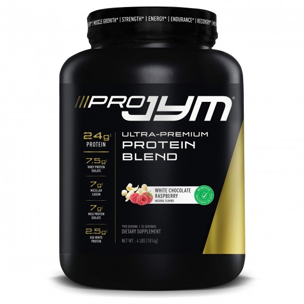 Pro Jym Protein Powder - Egg White, Milk, Whey protein isolates & Micellar Casein | JYM Supplement Science | Natural White Chocolate Raspberry, 4 P...