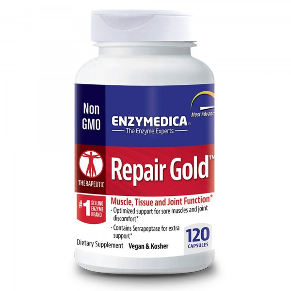 Enzymedica, Repair Gold, Supports Recovery and Helps Relieve Joint and Muscle Discomfort, Natural Supplement, 120 Count (FFP)