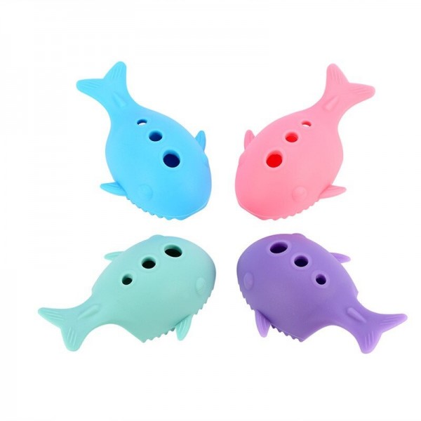 4 Colors Cute Malfunctional Whale Shaped Silicone Makeup Brushes Cleaning Washing Holder Tools