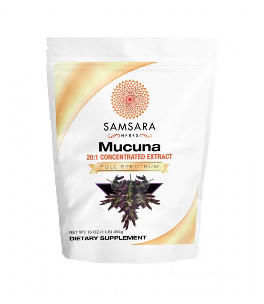 Samsara Herbs Mucuna Pruriens (16oz/454g) - Dopamine Booster Supplement - Powder Extract from Velvet Beans - Up to 25% L-Dopa to Enhance Mood, Moti...