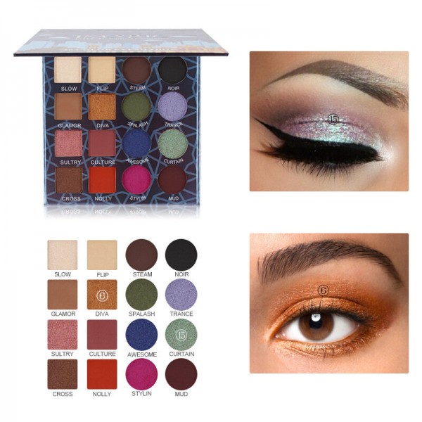 IMAGIC Professional Shimmer Matte Eyeshadow Palette 16 Colors Natural Eye Shadow Waterproof Lasting Pressed Cosmetic