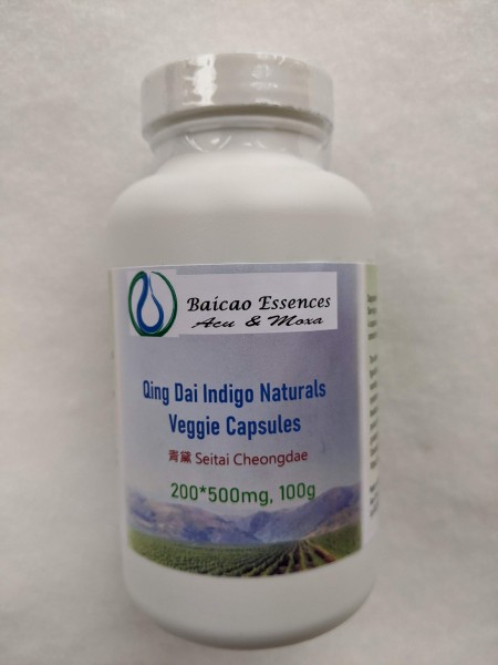 200 * 500mg Vegi-Capsules-Qing Dai - Indigo Concentrated Granules as Sources-100g by Baicao