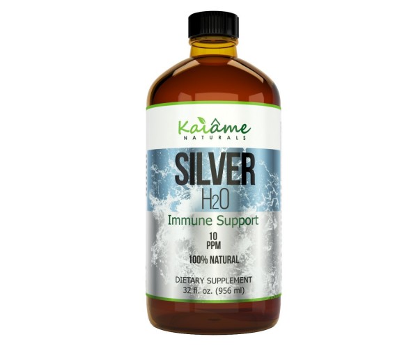 Kaiame Naturals Colloidal Silver, Ionic Silver Solution, 10 PPM, Large 32 oz Glass Bottle, Natural Immune Support Supplement, Safe for Adults, Chil...