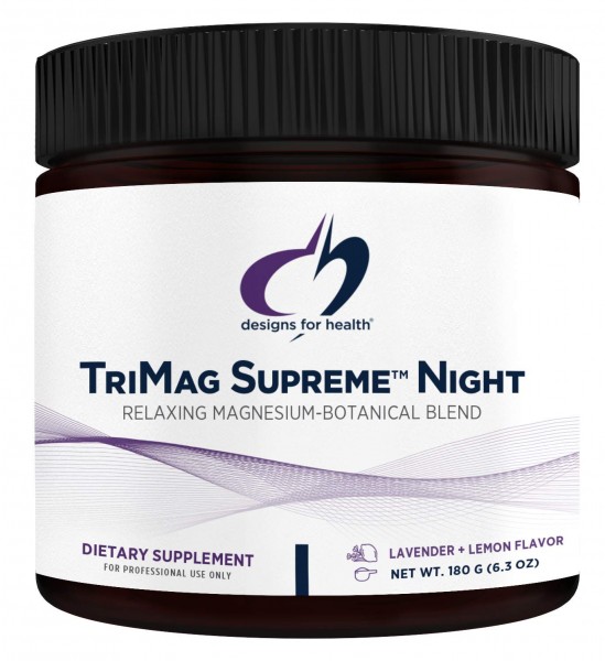 Designs for Health TriMag Supreme Powder Night - 300mg Magnesium Drink Supplement with Tart Cherry for Calm and Sleep Support - Lavender Lemon Flav...