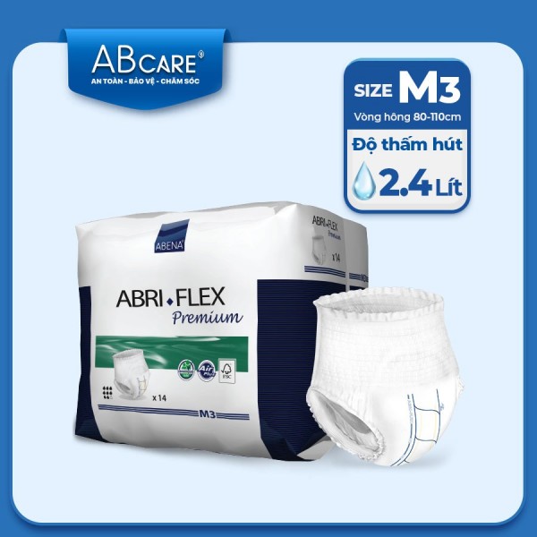 [Set 3 Gói] Tã quần người lớn Abri Flex Premium M3 - 2400ml (14 miếng)
