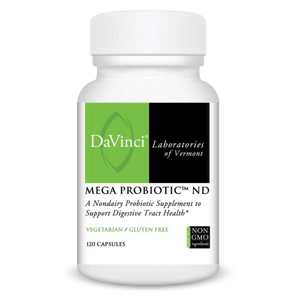 Davinci Laboratories Non-Dairy Mega Probiotic, 120 Capsules - Supports Digestive Tract Health, 9 Powerful Strains