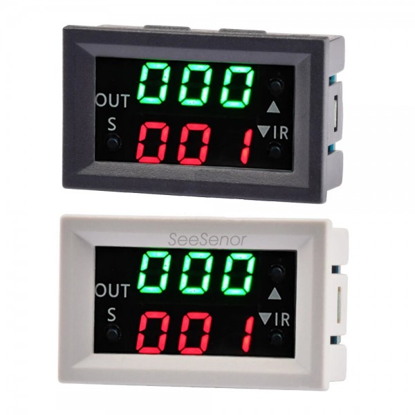 T2401-O T2401-N DC 12V Dual LED Display Time Relay Module Digital Time Delay Relay Cycle Timer Switch Control Module Act