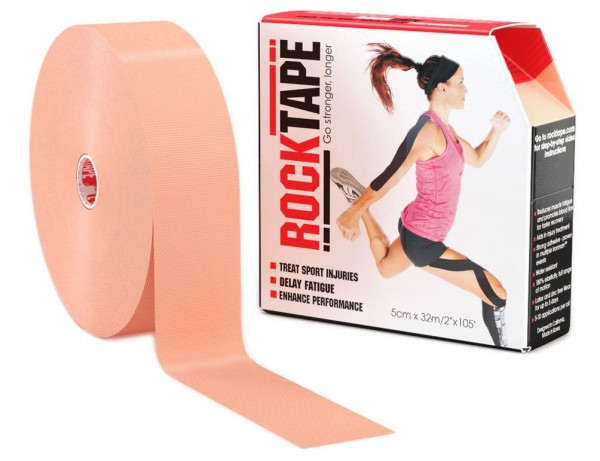 RockTape Original 2-Inch Water-Resistant Kinesiology Tape, 105-Foot Continuous Roll, Beige