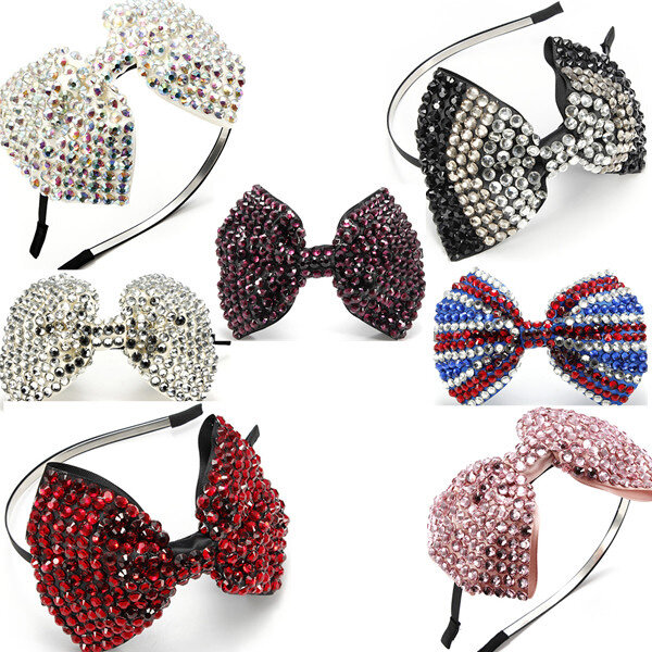 Crystal Drill Diamante Bow Headbrand Rhinestone Hair Accessories