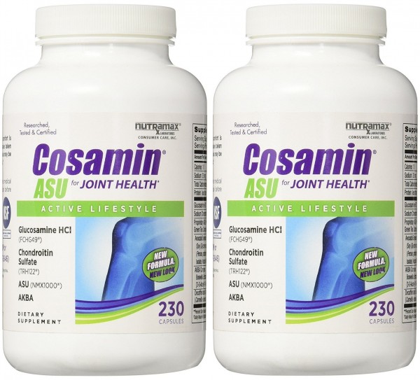 Cosamin ASU Joint Health Active Lifestyle Glucosamine HCl Chondroitin Sulfate AKBA 230 Capsules (2 Bottles (460 Capsules))