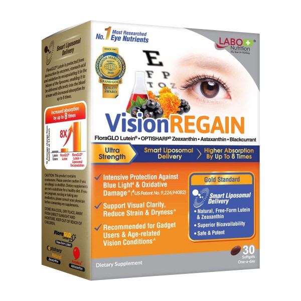 LABO Nutrition VisionREGAIN - Smart Liposomal Delivery, up to 8X Higher Absorption, 20mg FloraGLO Lutein, zeaxanthin, Superba Krill, AstaReal Astax...