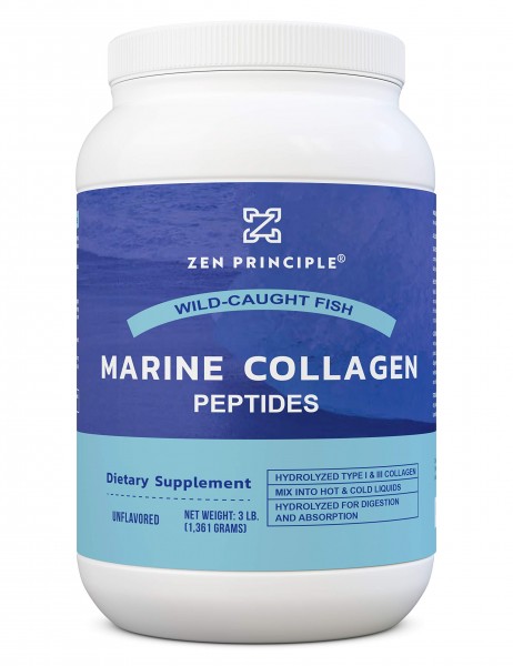 Extra Large 3 lb. Marine Collagen Peptides Powder. Wild-Caught Fish, Non-GMO. Supports Healthy Skin, Hair, Joints and Bones. Hydrolyzed Type 1 & 3 ...