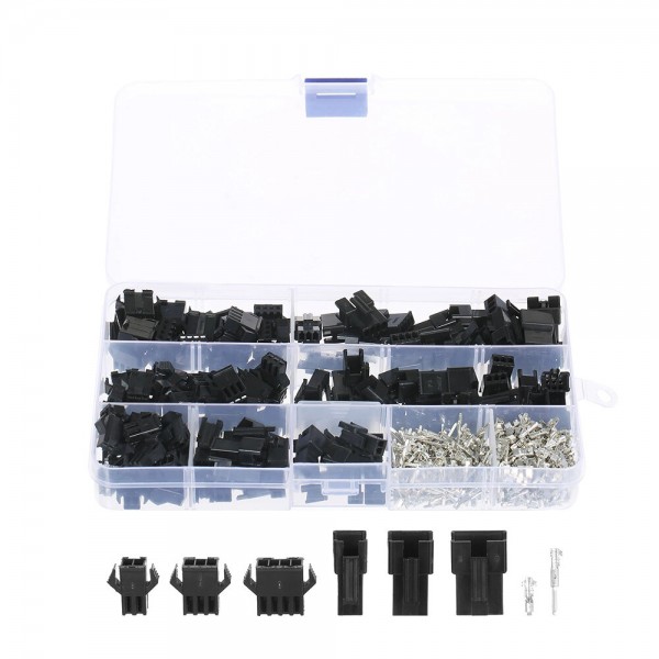 480PCS SM2.54mm Dupont Line Terminal Connector 2P 3P 4P Female and Male Header Connectors Kit