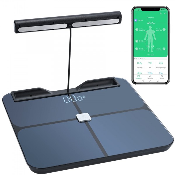 Squamae Smart Scale Full Body Composition Muscle & Fat Measurement, Bathroom Digital Weight Scale for Body with 8 Electrodes, Bluetooth Scales for ...