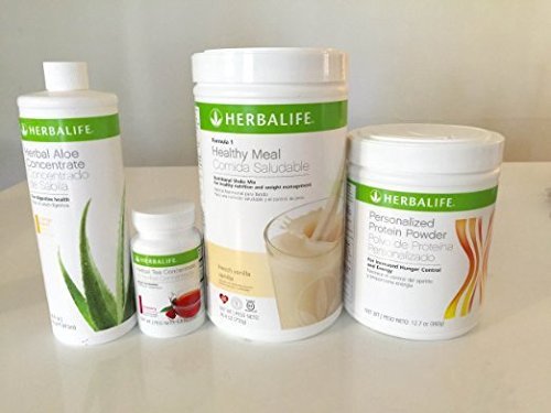 HERBALIFE QUICK COMBO - FORMULA 1 SHAKE MIX (Vanilla), PERSONALIZED PROTEIN, HERBAL ALOE (Mango), HERBAL TEA CONCENTRATE (Raspberry)