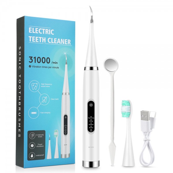 Portable IPX6 Electric Scaler Kit5-speed Removes Calculus Tartar Scaling and Cleaning Teeth Beautifier