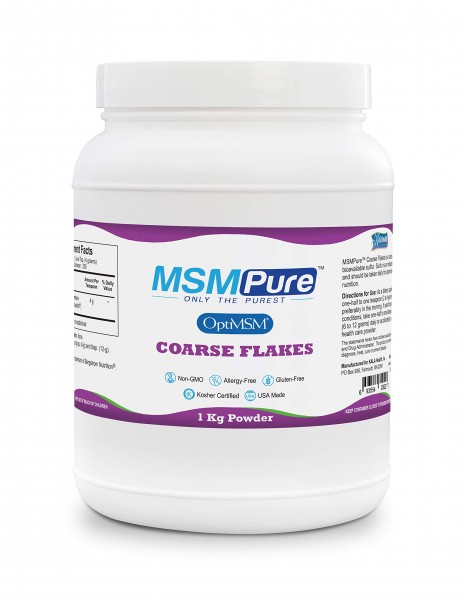 Kala Health MSMPure Coarse Powder Flakes, 2.2 lb, Organic Sulfur Crystals, 99.9% Pure Distilled MSM Supplement, Made in The USA