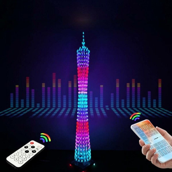 DIY Kit Electronic Training Welding Production Light Cube Canton Tower LED Lights Bluetooth Music Electronic Production