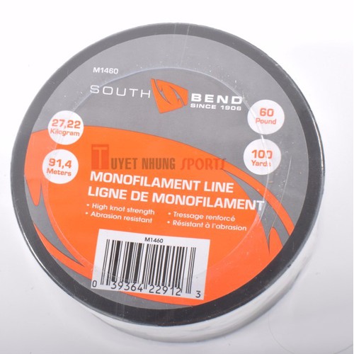 Dây cước câu cá monofilament south bend chịu lực 27,22 kg, dài 91,4 m