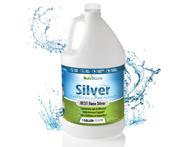 NutriNoche Colloidal Silver Mineral Liquid Supplement - Daily Immune System Support - Colloidal Nano Silver 30 PPM (Gallon Size)