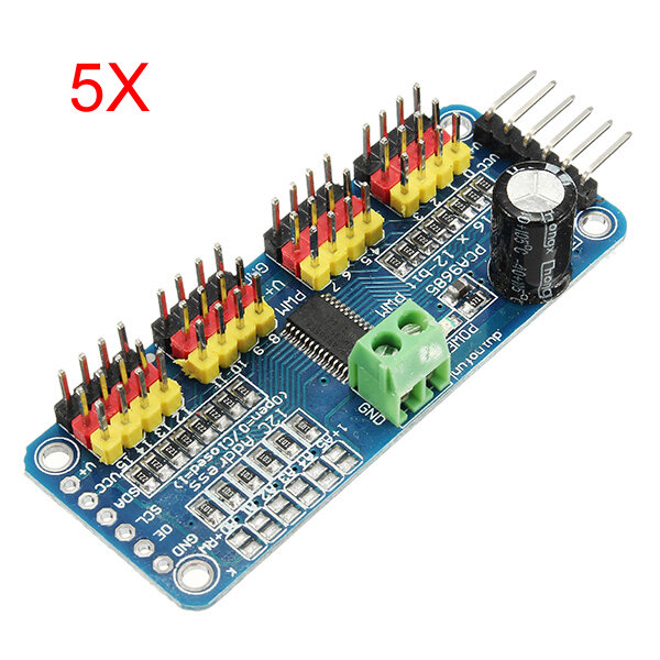 5Pcs PCA9685 16-Channel 12-bit PWM Servo Motor Driver I2C Module