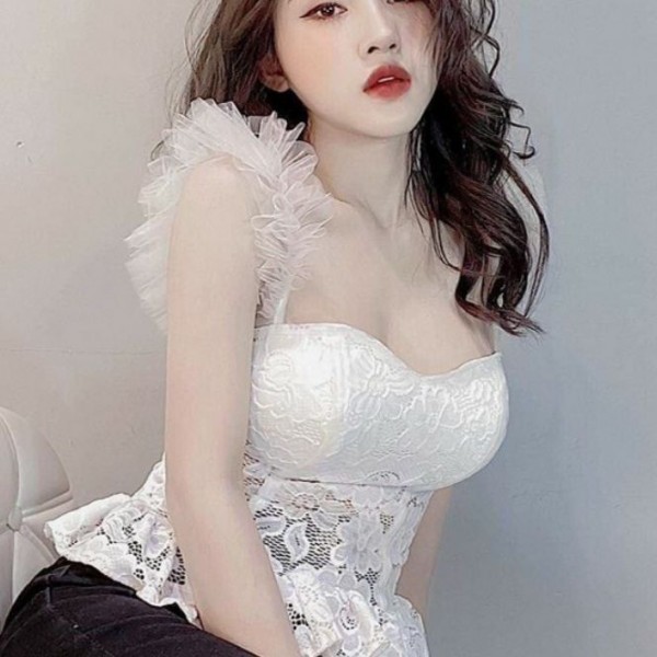 ÁO REN NHÚNG THÂN PHÍA SAU CÓ MOD ÁO HOT GIRL FORM DƯỚI 52 KG TRỞ LẠI