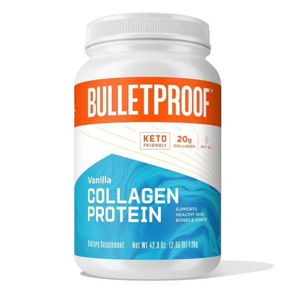 Vanilla Collagen Protein Powder with MCT Oil, 19g Protein, 42.3 Oz, Value Size, Bulletproof Collagen Peptides and Amino Acids for Healthy Skin, Bon...