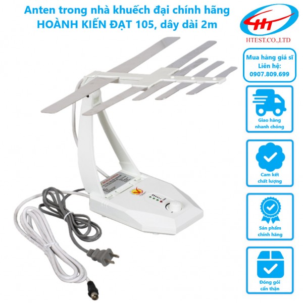 anten bàn HOÀNH KIẾN ĐẠT 105 cho chung cư cao tầng hoặc nhà gần trạm phát sóng DVB T2, Hàng Chính Hãng.