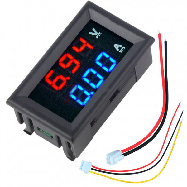 3pcs nMini Digital Voltmeter Ammeter DC 100V 10A Voltmeter Current Meter Tester Blue+Red Dual LED Display