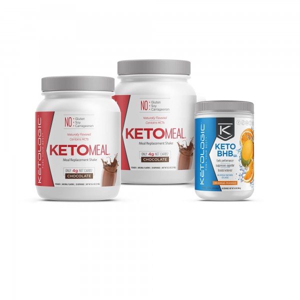 KetoLogic Keto 30 Challenge Bundle: 30-Day Supply Keto Meal Replacement Shakes with MCT & BHB Exogenous Ketones Powder | Kickstarts Your Ketogenic ...