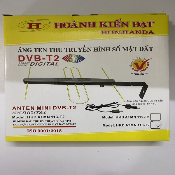 anten kỹ thuật số DVB T2 HKD 113 ,CÓ DÂY CẤP NGUỒN 5V HÀNG CHÍNH HÃNG