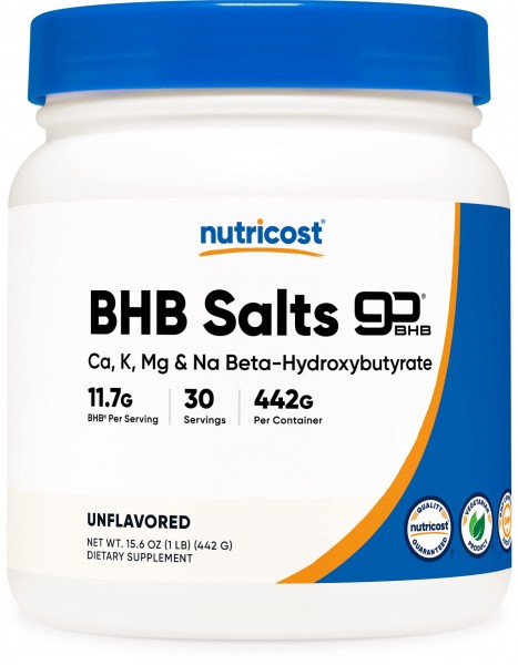 Nutricost Keto BHB Exogenous Ketones 4-in-1 (30 Servings) 12g Beta-Hydroxybutyrate (BHB) Per Serving, (Unflavored) - Ketone Salts