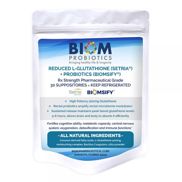 High Potency 500mg Reduced L-Glutathione (Setria Brand) + Probiotic Suppository to Supercharge and Strengthen Immunity Against infections(30)