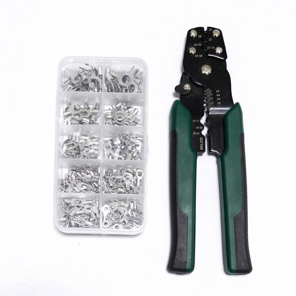 320PCS Crimp Terminal and Pliers Set 10 in 1 U Shaped O Shaped Cold Pressed Terminal Set Wire Connector Splicing Termina