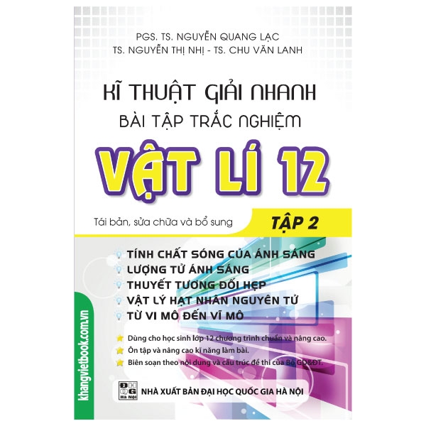 Kĩ Thuật giải Nhanh Bài Tập Trắc Nghiệm Vật Lí Lớp 12 (Tập 2)