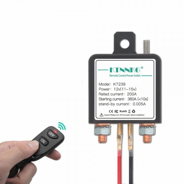 KTNNKG KT239 12V 200A Car Motorcycle Battery Switches Wireless Remote Control Battery Disconnect Cut Off Isolator