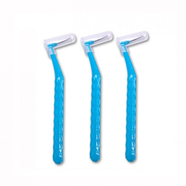 3Pcs 0.8/1.0/1.2mm Dental Care Cleaning Brush Japan L-shaped Long Handle Tooth Gap Brush Toothbrush