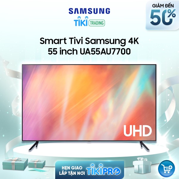 Smart Tivi Samsung 4K 55 inch UA55AU7700