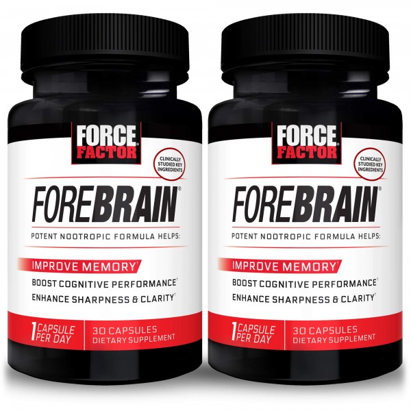 Forebrain, 2-Pack, Nootropic Brain Supplement to Improve Memory, Boost Focus, Increase Mental Energy, and Support Brain Health with Caffeine, Bacop...