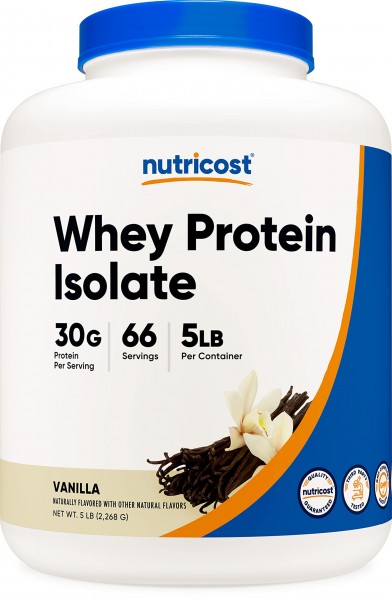 Nutricost Whey Protein Isolate Powder (Vanilla) 5LBS