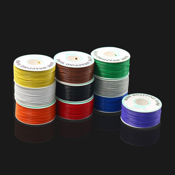 250m 30AWG Red/Black/Yellow/Blue/Green/White/Purple/Orange OK Line Circuit Board Flyer Wire Airline PCB Jumper Cable Wra