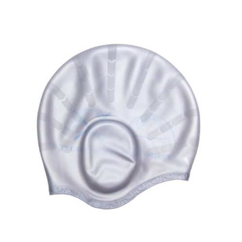 Nón bơi che tai silicone màu bạc