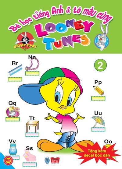 Bé Học Tiếng Anh Và Tô Màu Cùng Looney Tunes T2 (Tặng Kèm Đề Can Bóc Dán)