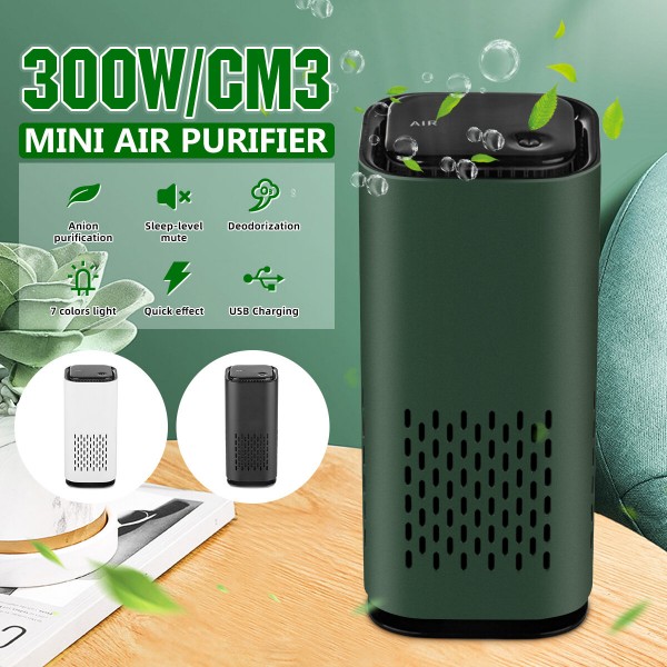 Bakeey Mini Air Purifier With 7-Color Light USB Smart Home Car Fresh Oxygen Ionizer Smoke Cleaner