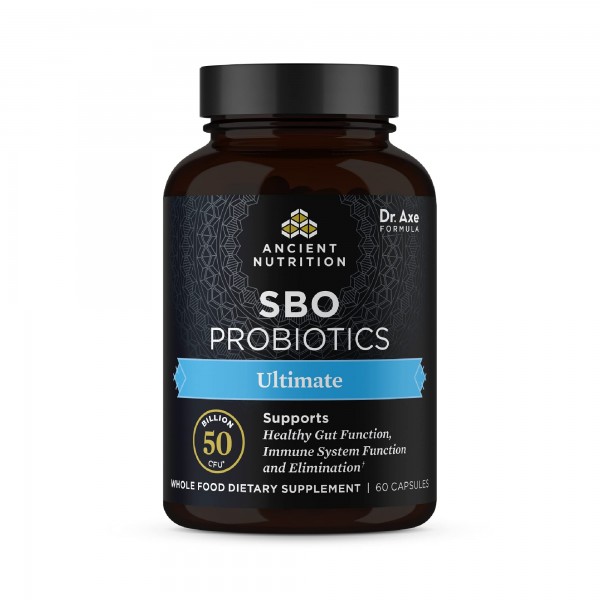 Probiotics by Ancient Nutrition, SBO Probiotics Ultimate 50 Billion CFUs*/Serving, Digestive and Immune Support, Gluten Free, Ancient Superfoods Bl...