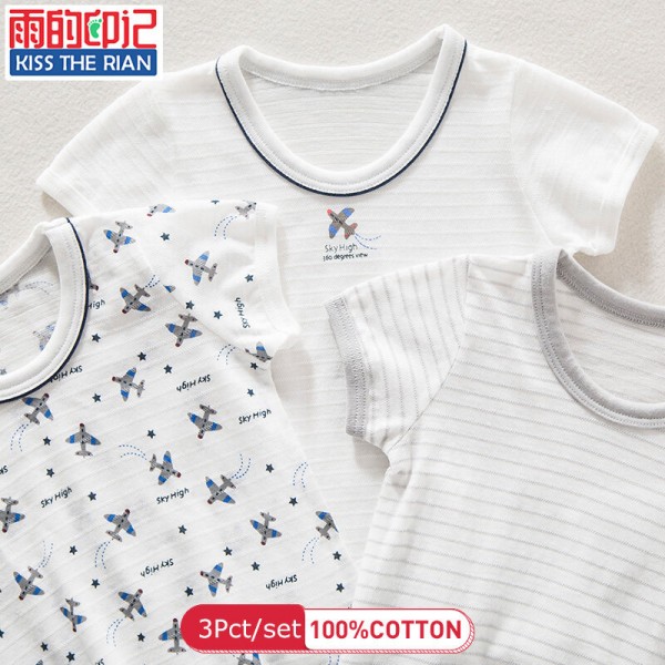 03 Áo phông tay ngắn chất liệu cotton 100% cho bé trai 1-8 tuổi - INTL